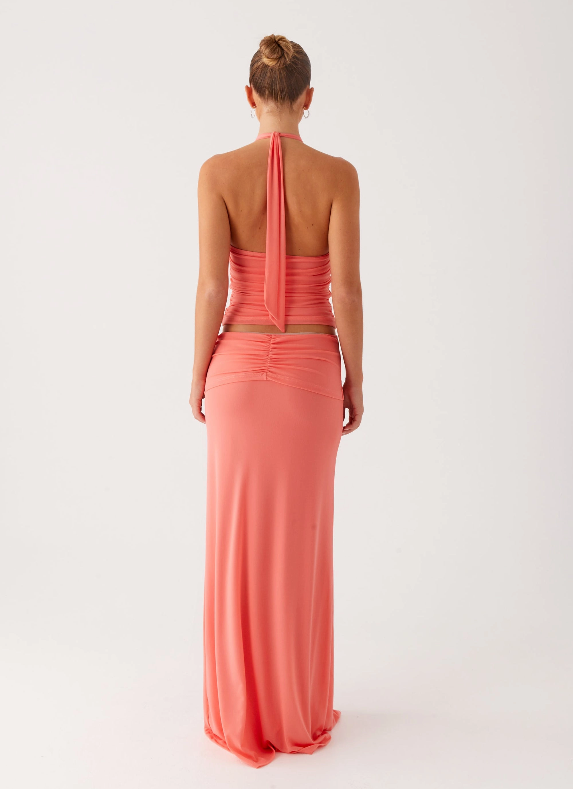 Smooth Layer party look Jayce Maxi Skirt - Salmon