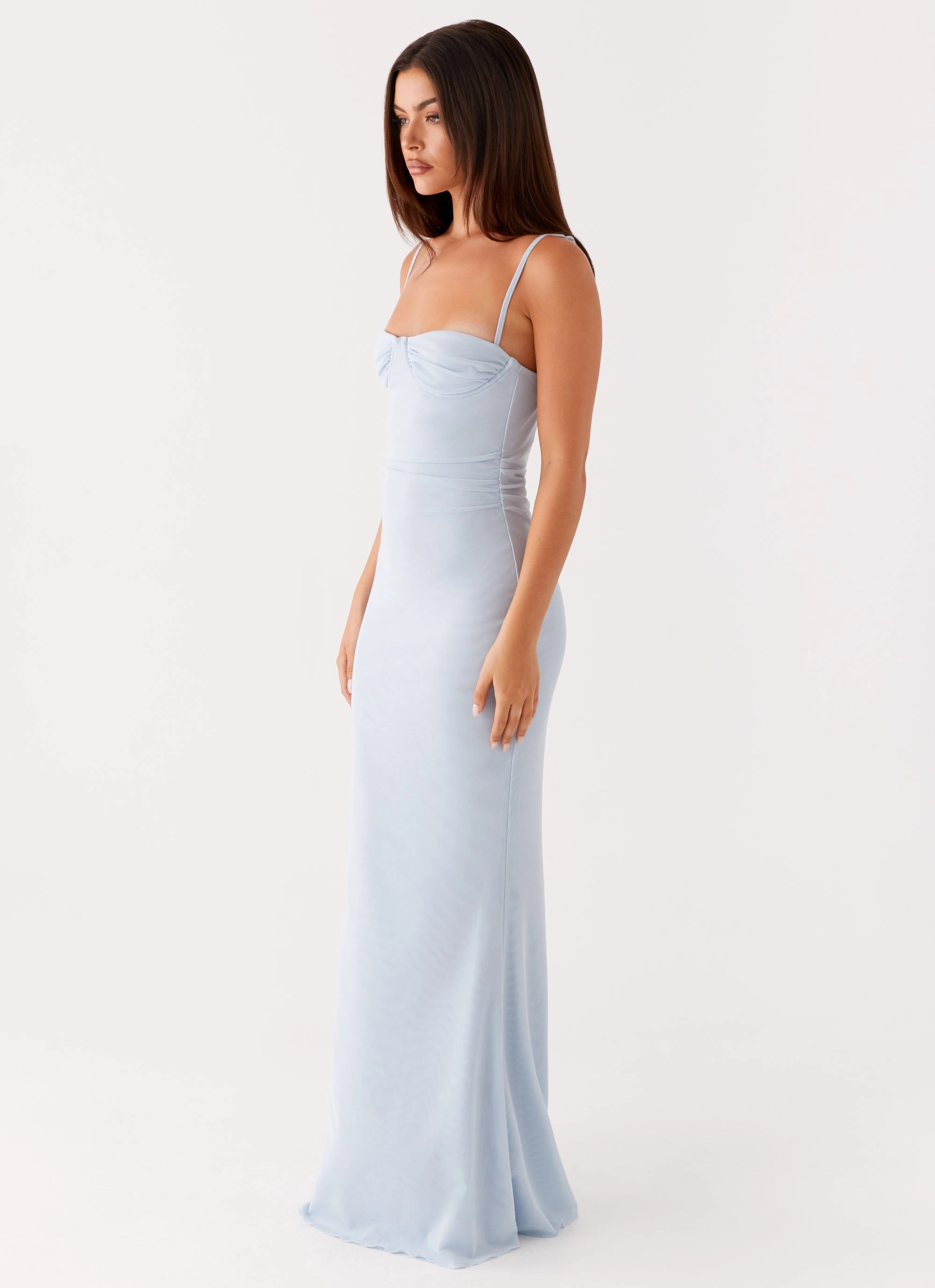 Chill Piece Sleek Outline Anna Sophia Maxi Dress - Blue