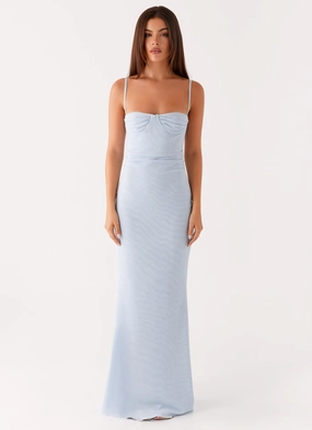 Anna Sophia Maxi Dress - Blue Relax Draping bold appearance