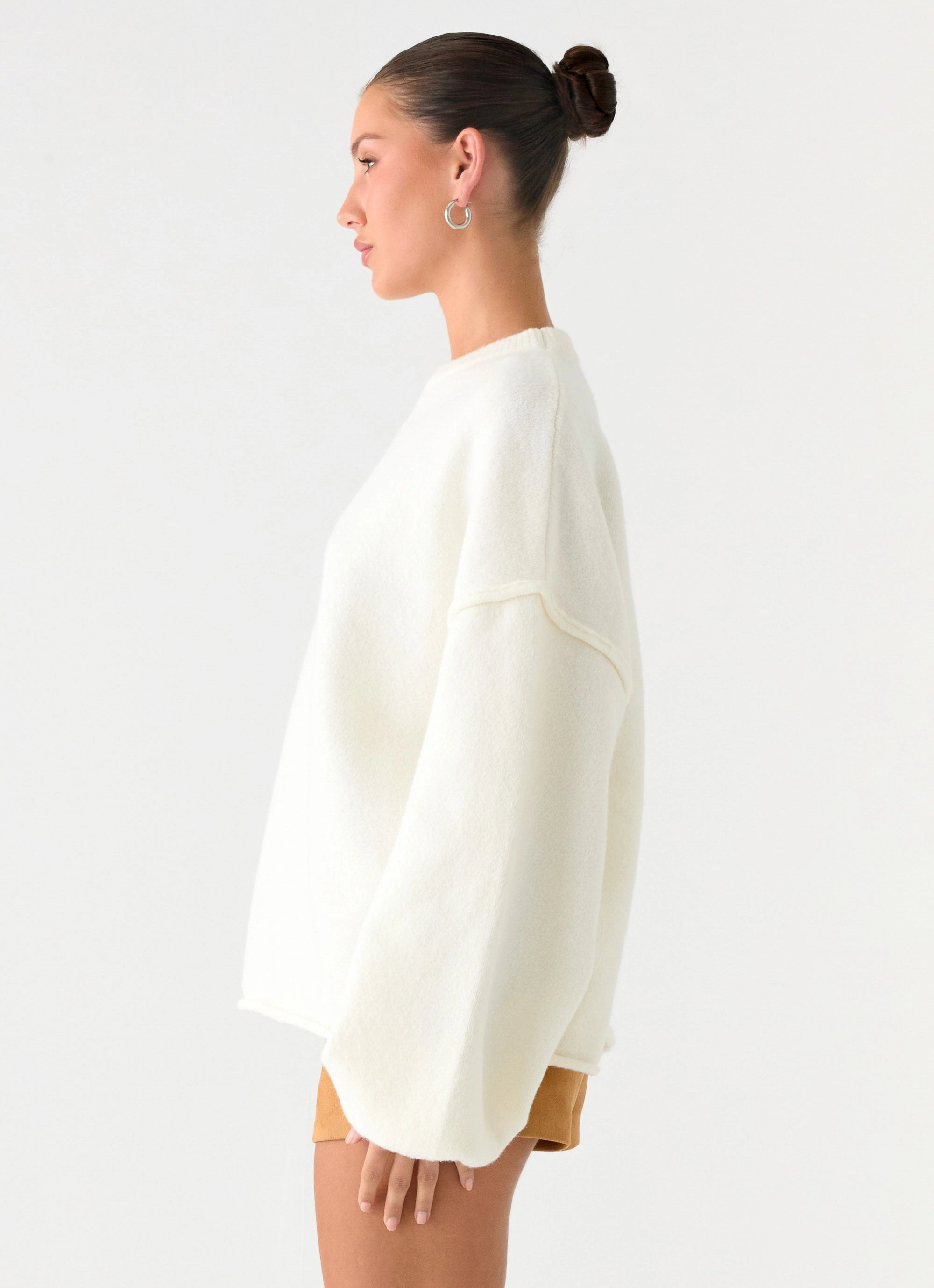 Jack Oversized Knit Sweater - Cream Subtle Layers
