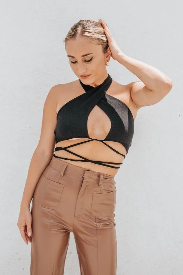 Soho Halter Top Tailored Placket VentedBack