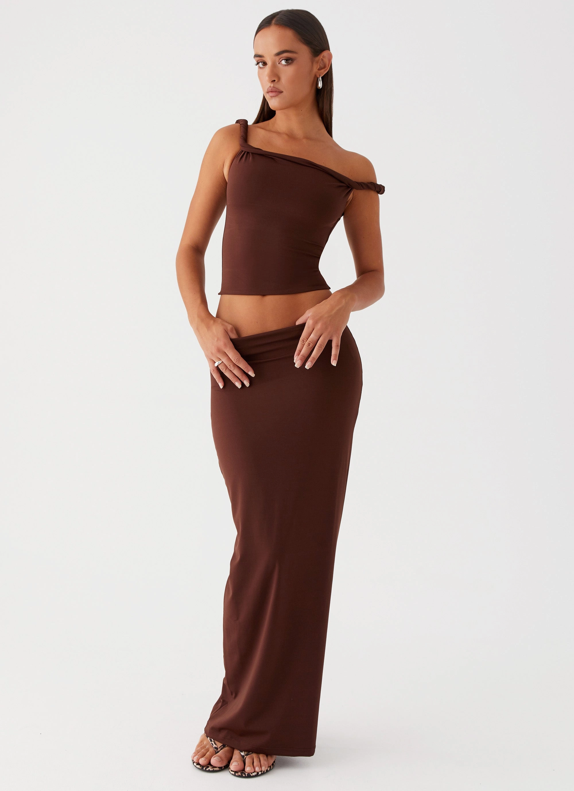 Fresh Detail Solace Soul Maxi Skirt - Chocolate