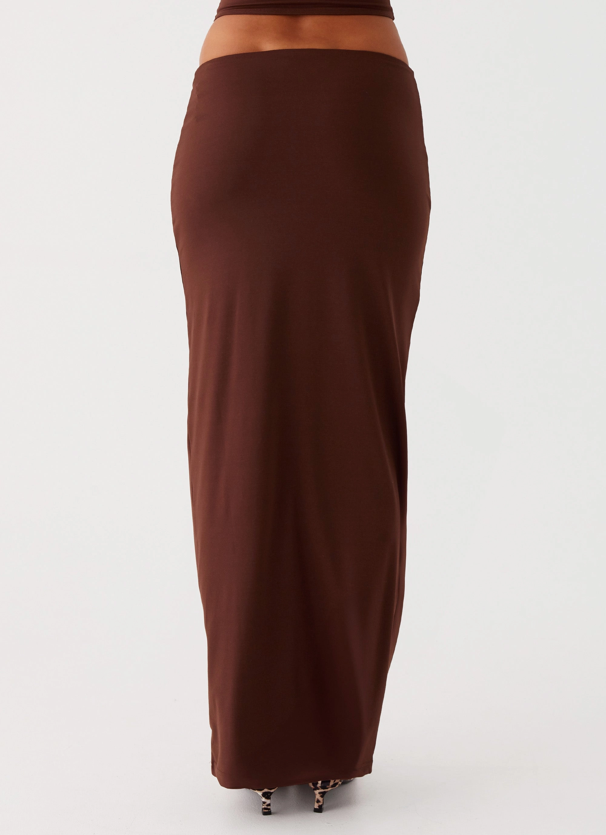 Solace Soul Maxi Skirt - Chocolate High Waist