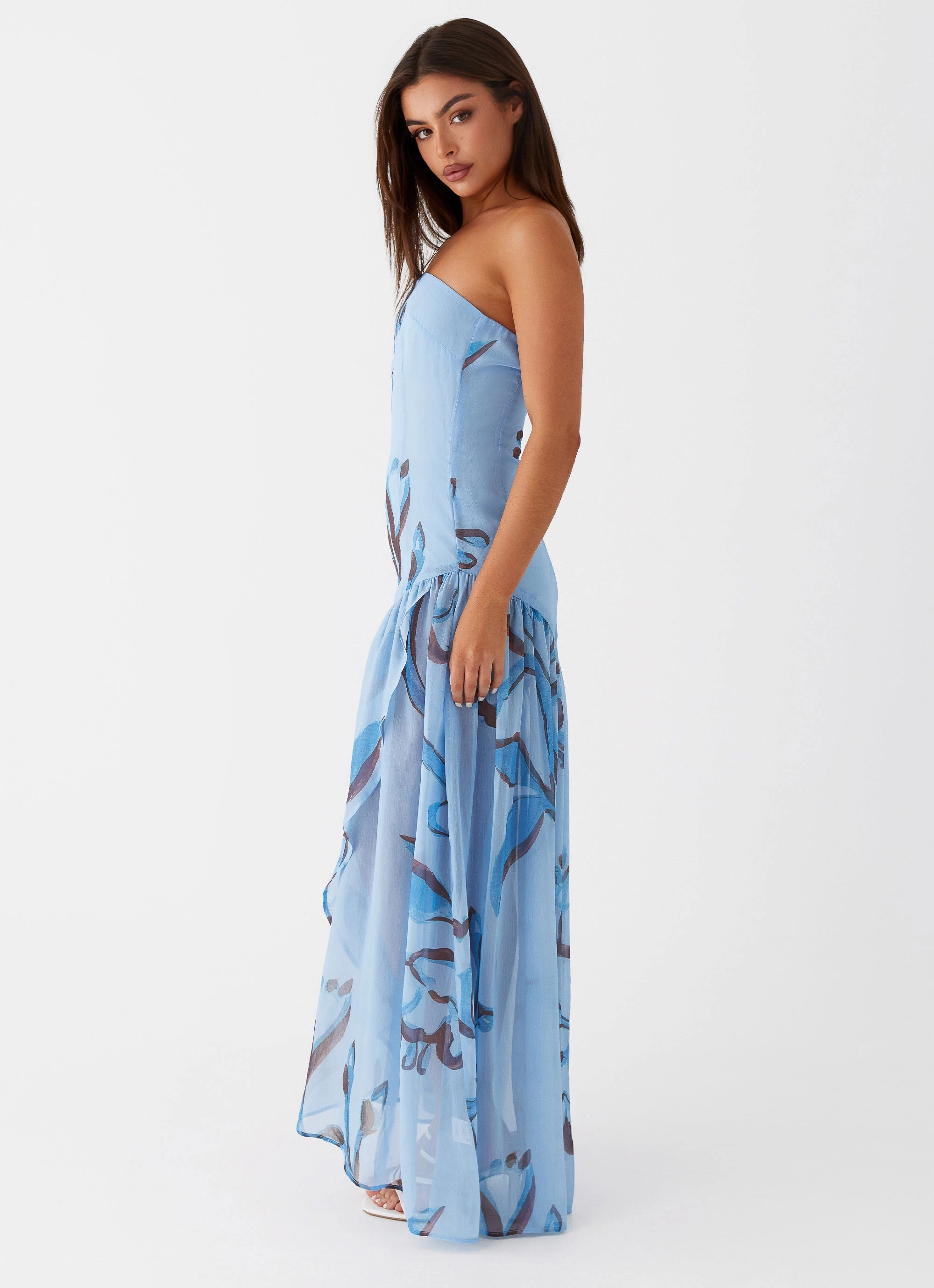 Natural Layers Solaris Strapless Maxi Dress - Blue Floral