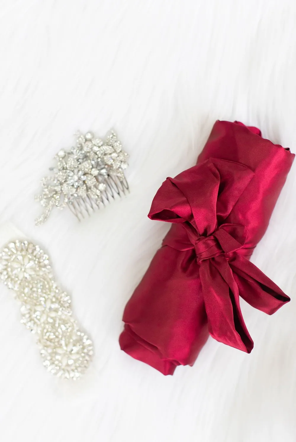 Solid Burgundy Satin Bridesmaid Robe