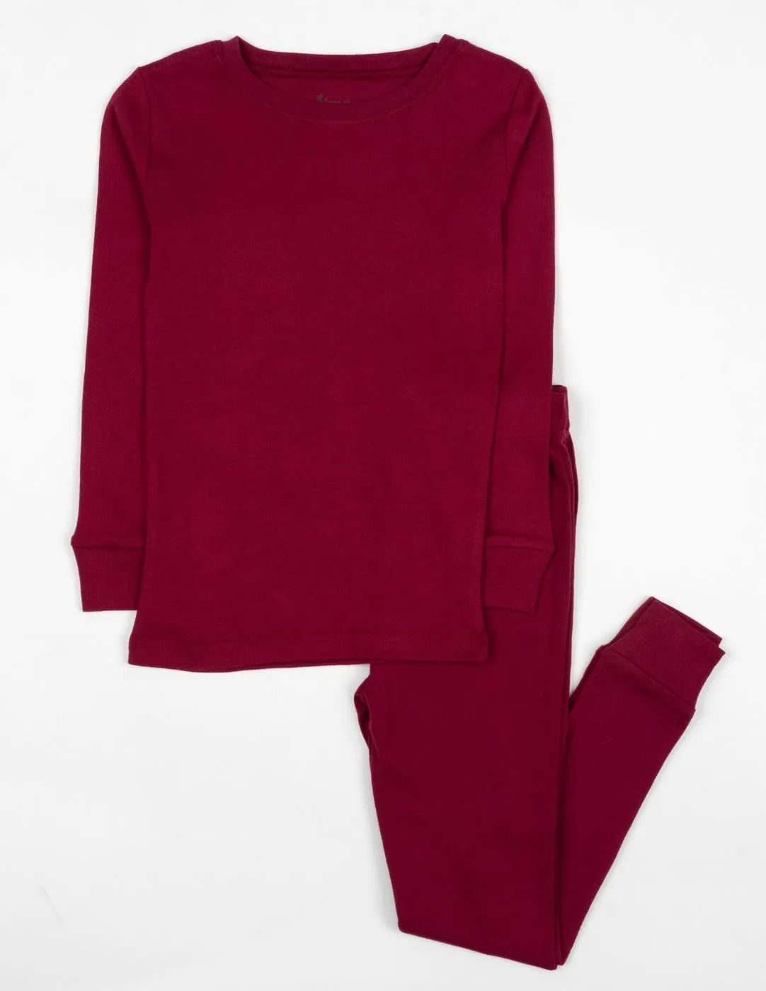 Solid Color Maroon Matching Family Pajama Set