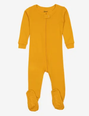 Solid Color Mustard Yellow Footed Pajamas