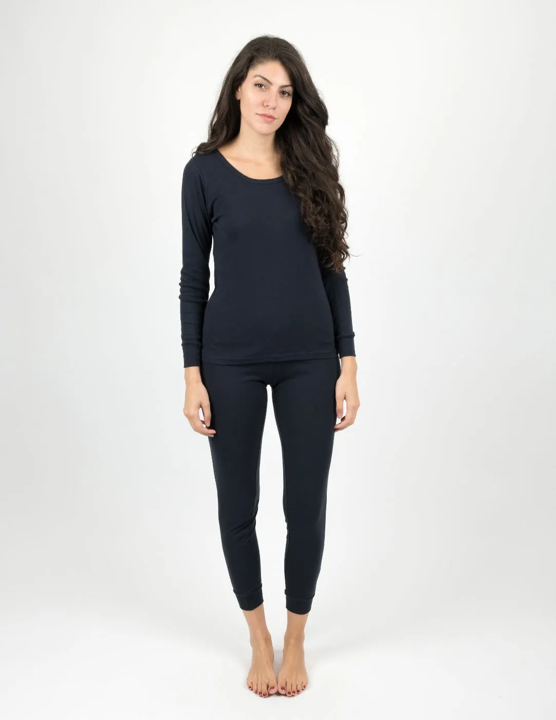 Solid Color Navy Matching Family Pajama Set