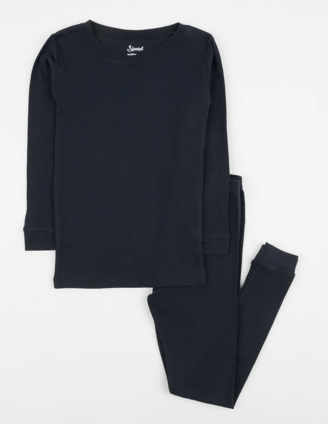 Solid Color Navy Matching Family Pajama Set