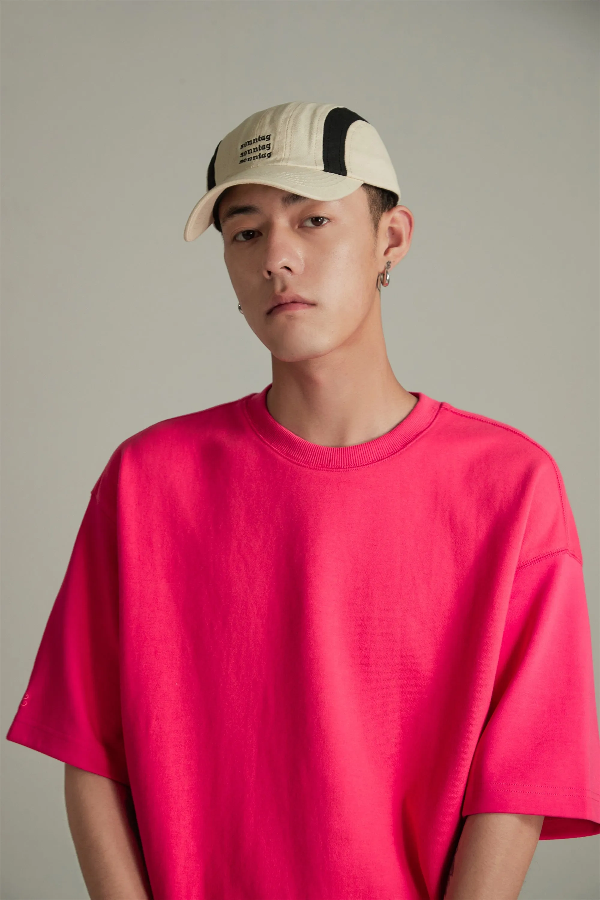Solid Color Oversized Thick T-Shirt