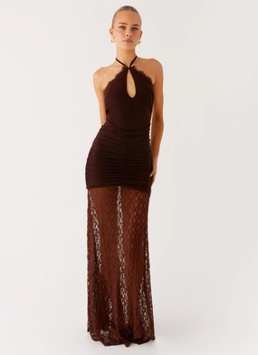 Comfortable and Fashionable Somber Maxi Dress - Chocolate