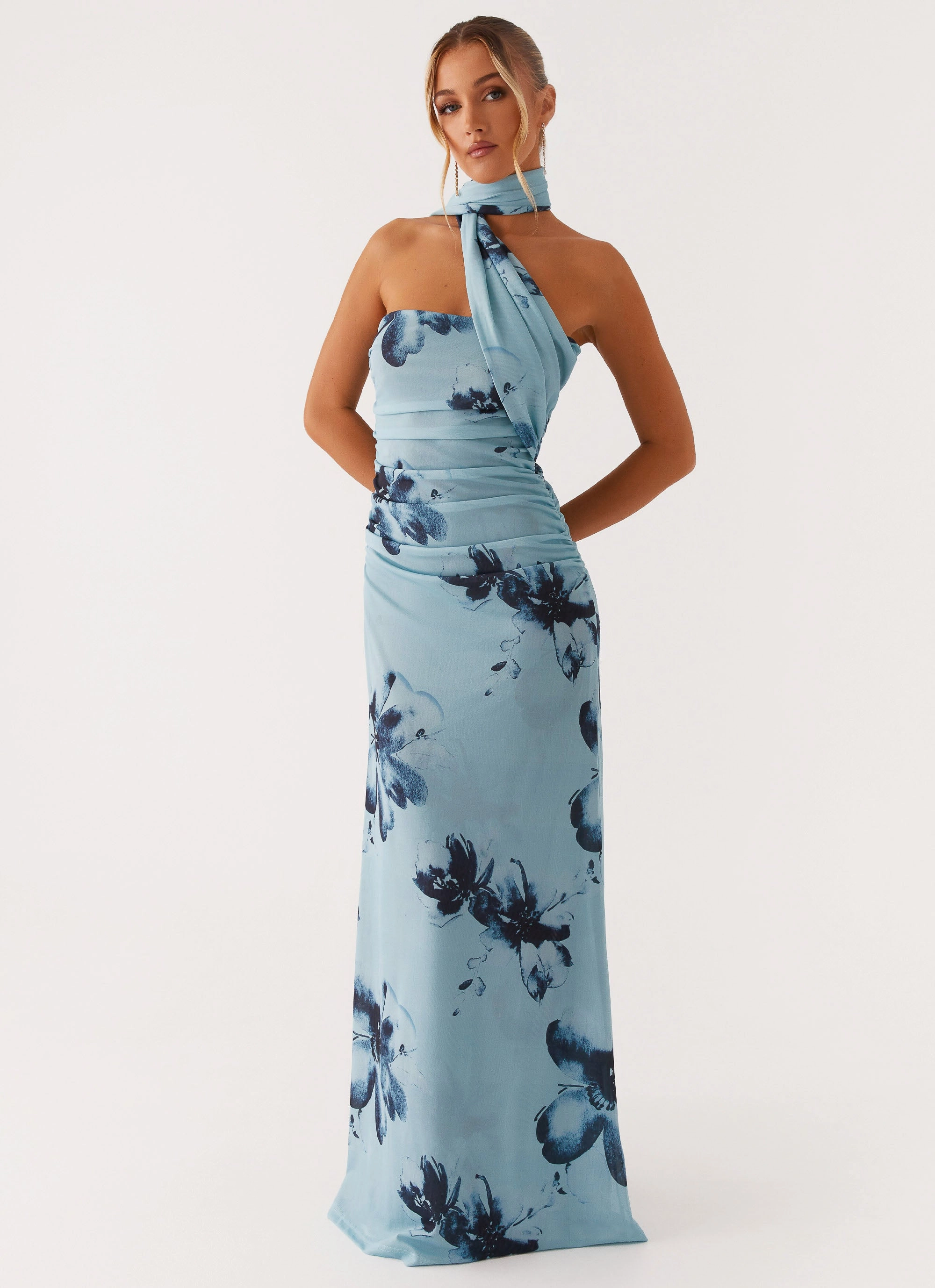 Songbird Maxi Dress - Blue Black Floral Gentle Flow Summer Friendly