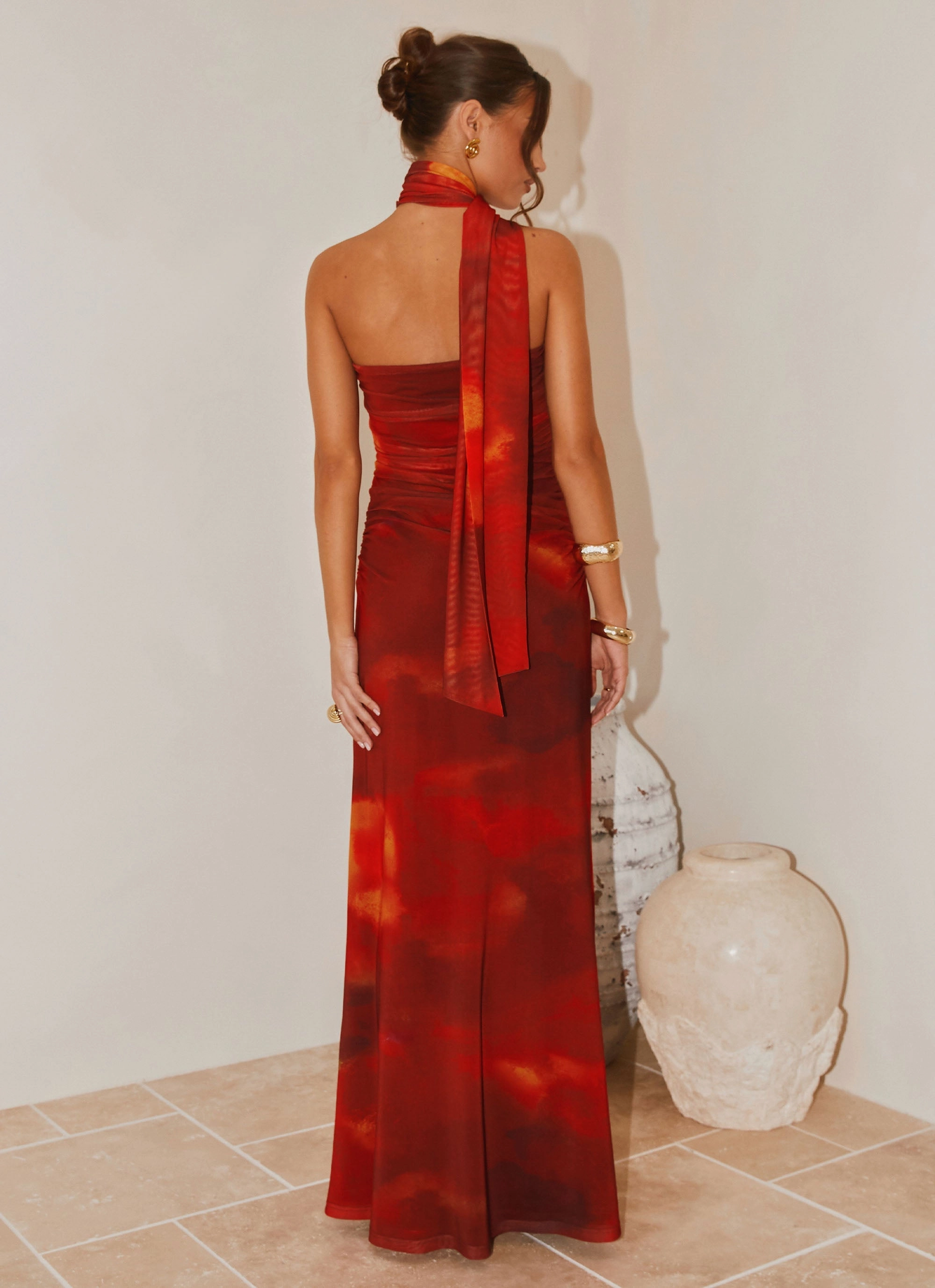 Songbird Maxi Dress - Scarlet Blur Smooth Line