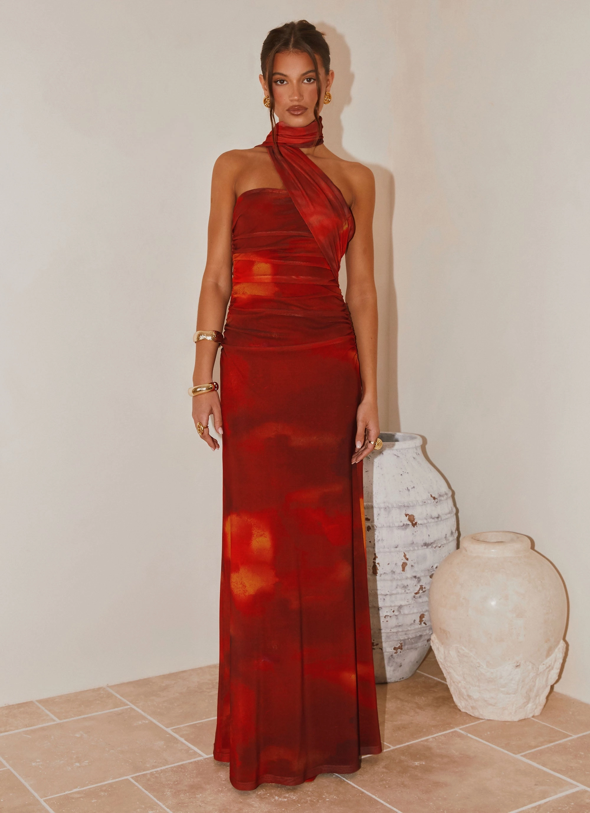Daywear Comfort Songbird Maxi Dress - Scarlet Blur