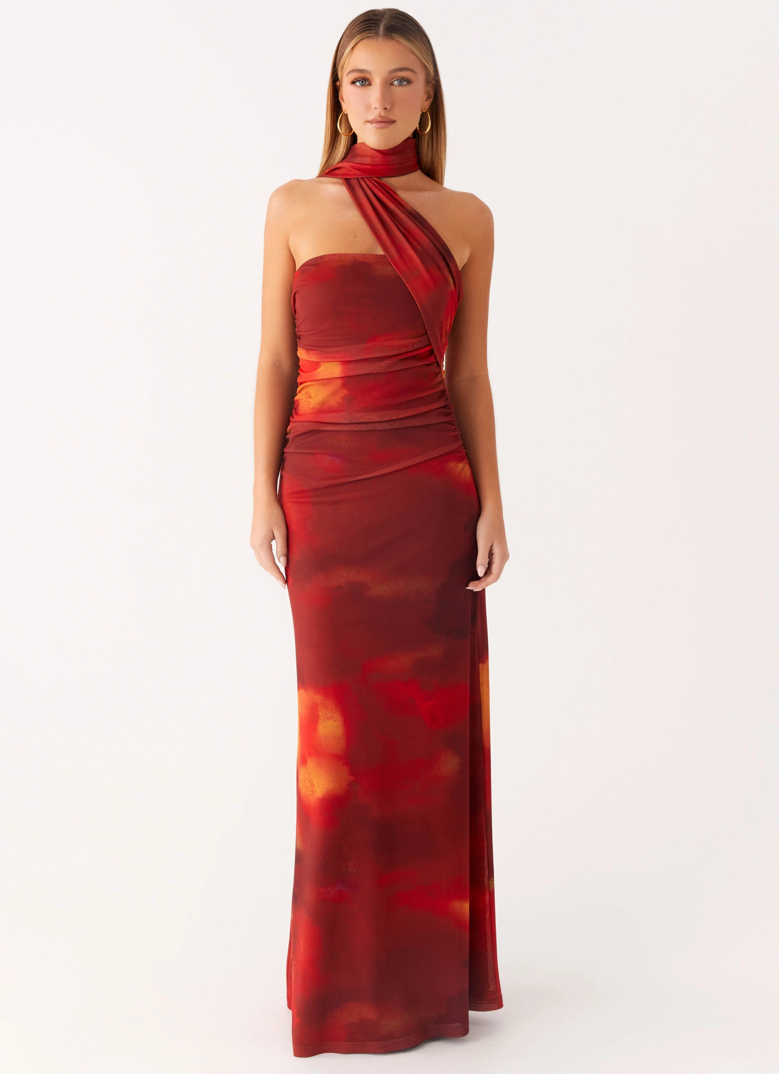 Songbird Maxi Dress - Scarlet Blur Calm Shine Fresh Style