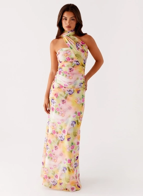 Songbird Maxi Dress - Sunburst Floral Neutral Mood Comfortable and breathable