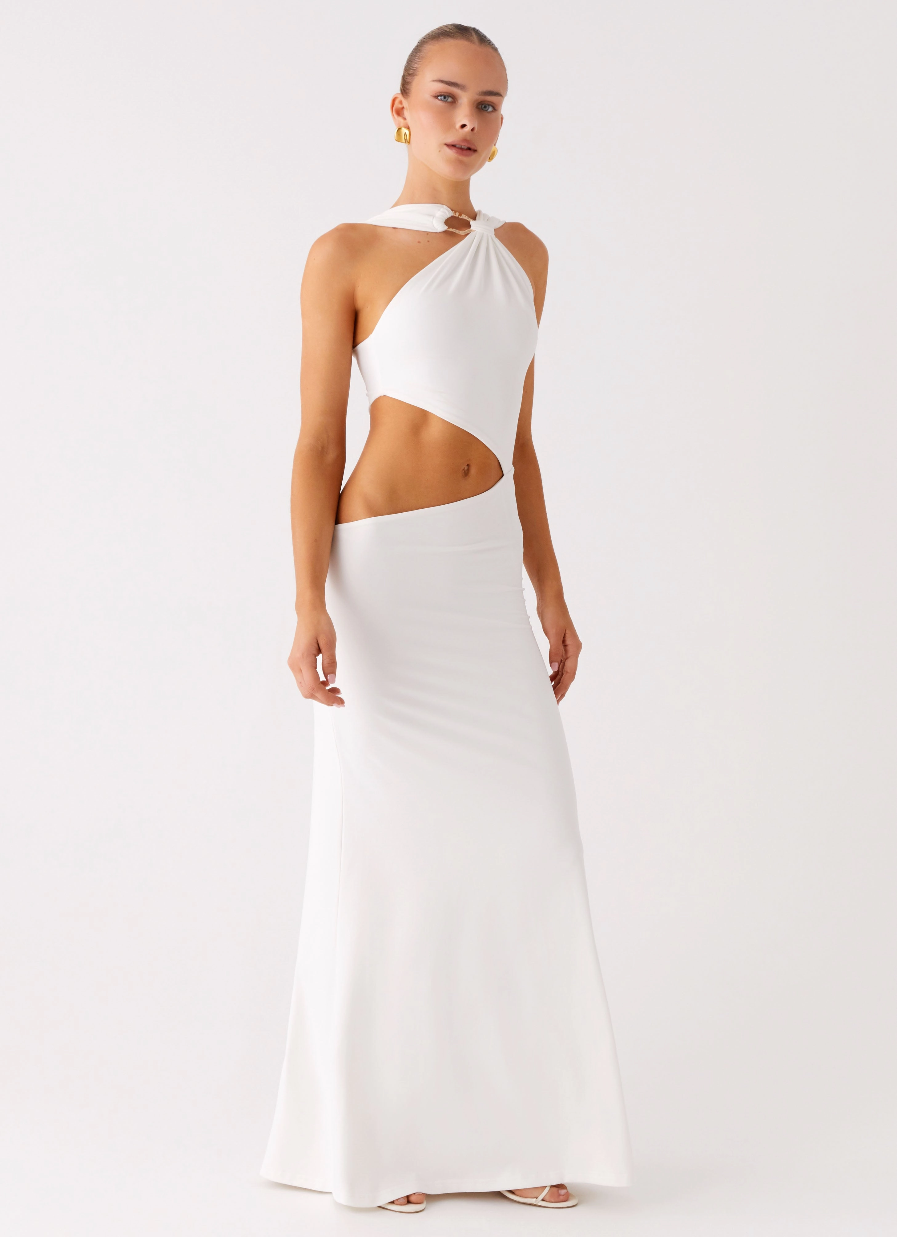 Versatile Look Juliander Knot Maxi Dress - White