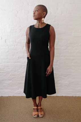 Soft and Stylish Resort Ready Lori Dress in Black Linen