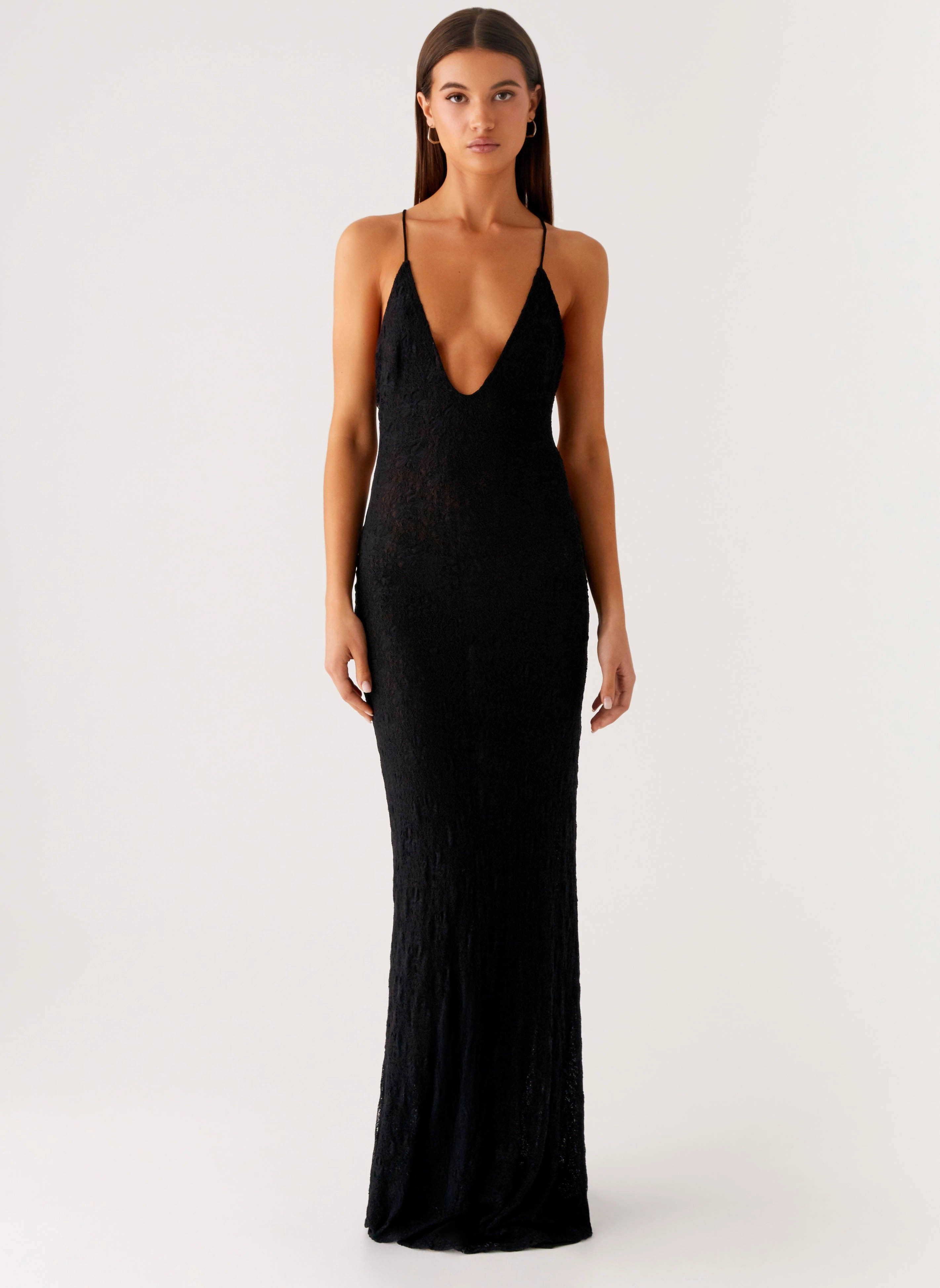 Fashion Fit Romantic Soft Kylia Maxi Dress - Black