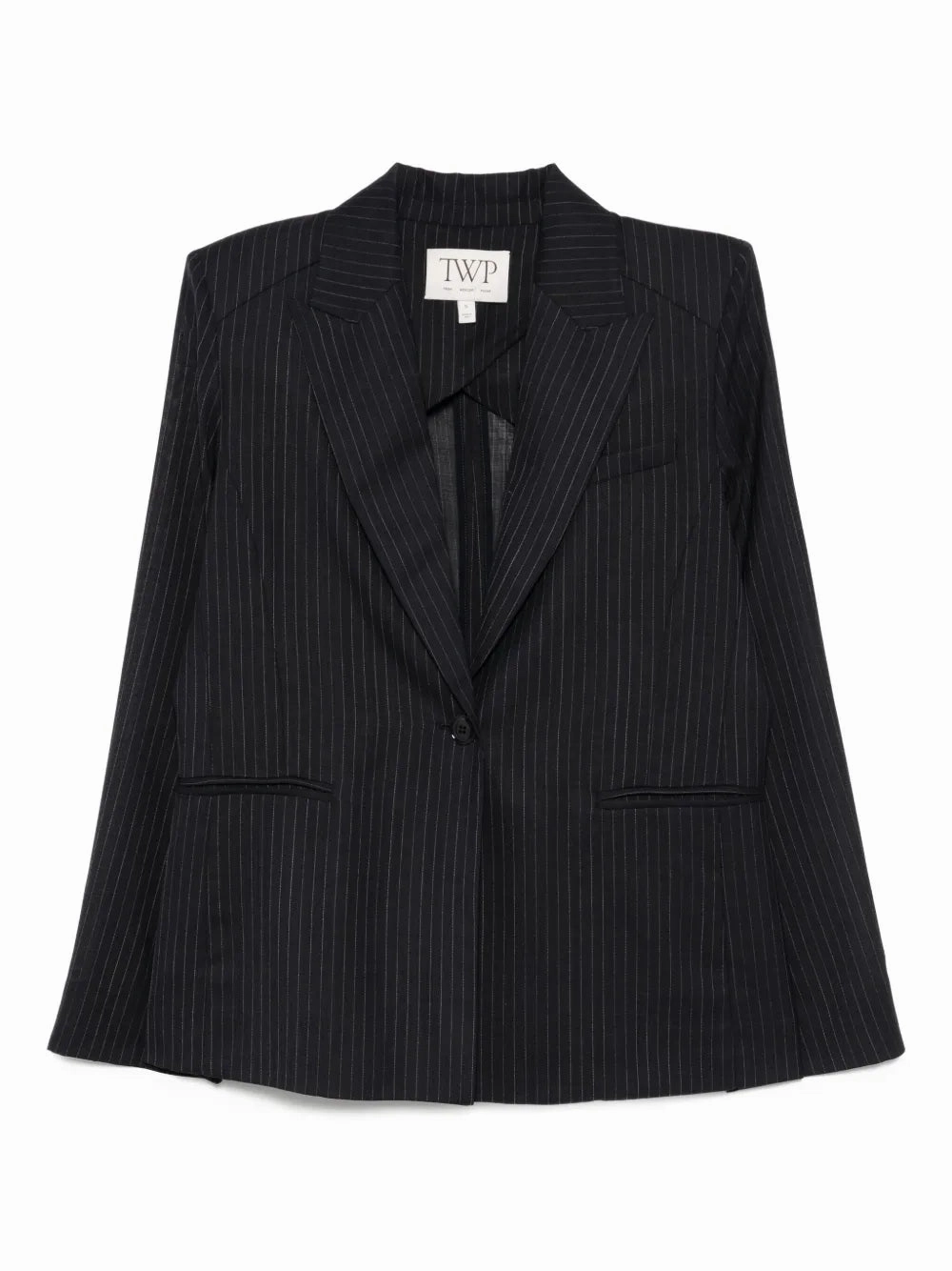 Travel Friendly Unlined Husband Blazer in Midnight/White