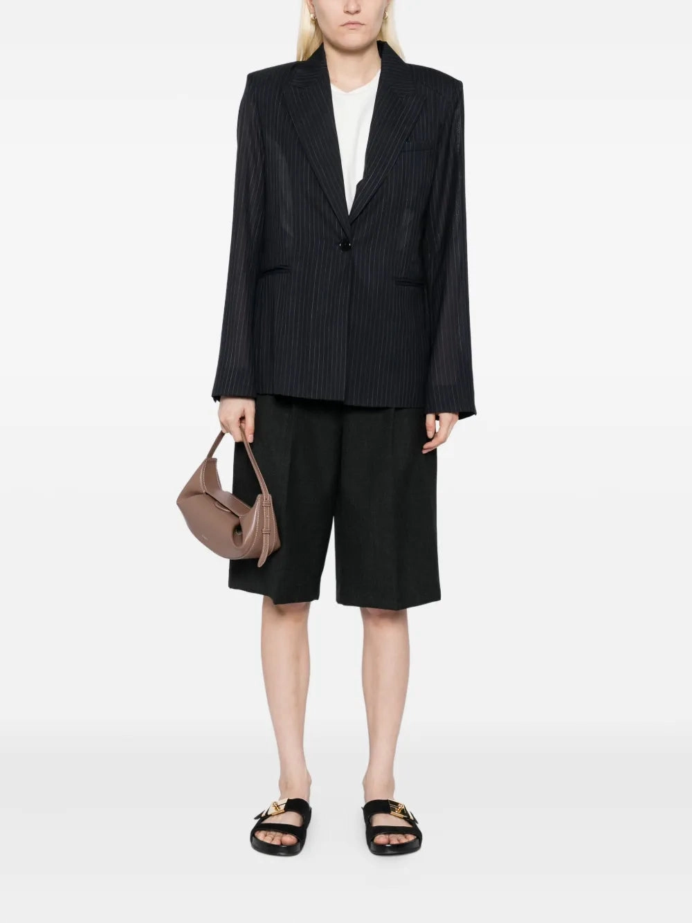 Unlined Husband Blazer in Midnight/White Packable Construction