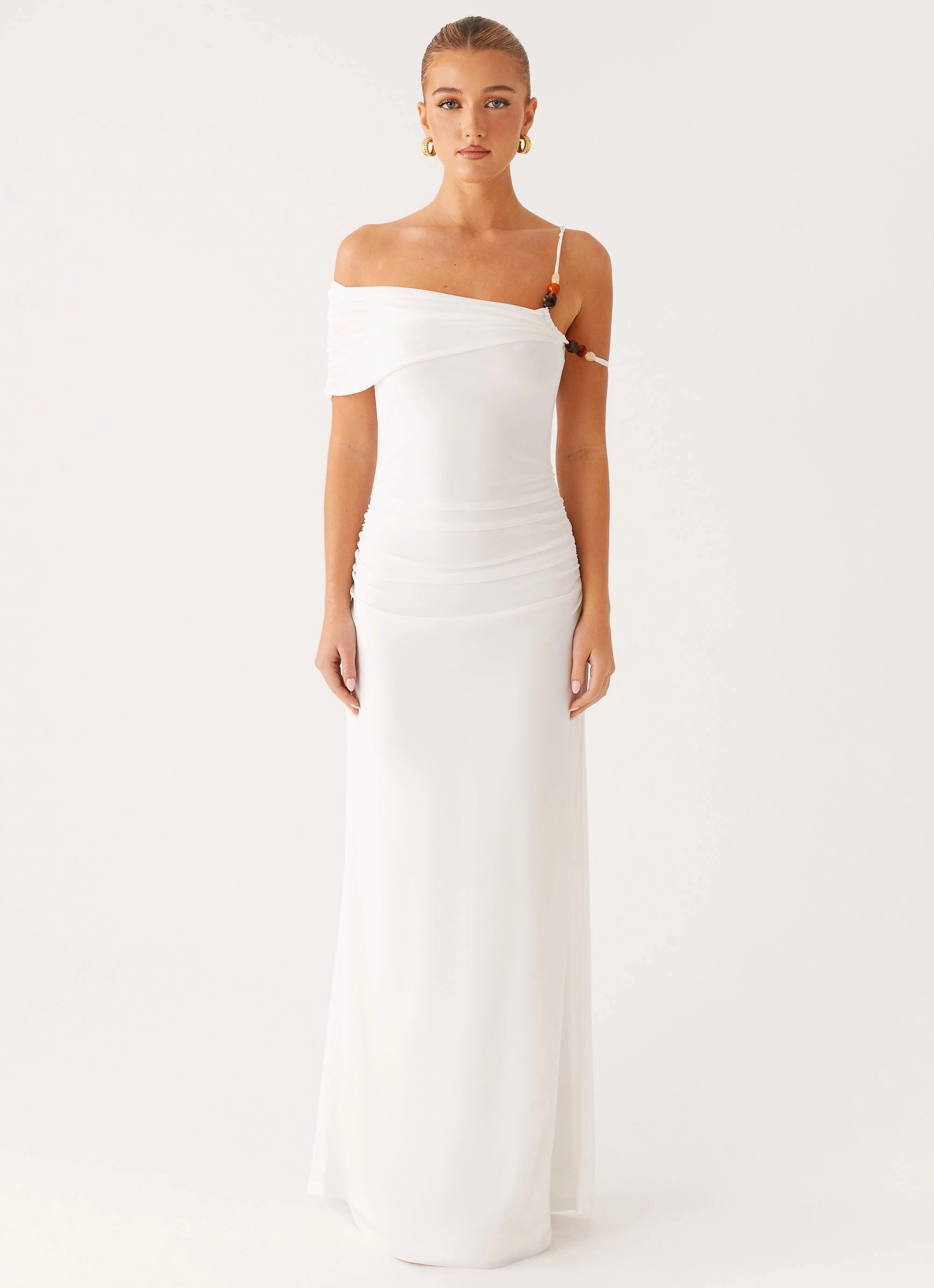 Conquer Maxi Dress - Off White Soft Shape