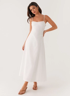 Comfy Layers Street Vibe Noosa Midi Dress - White