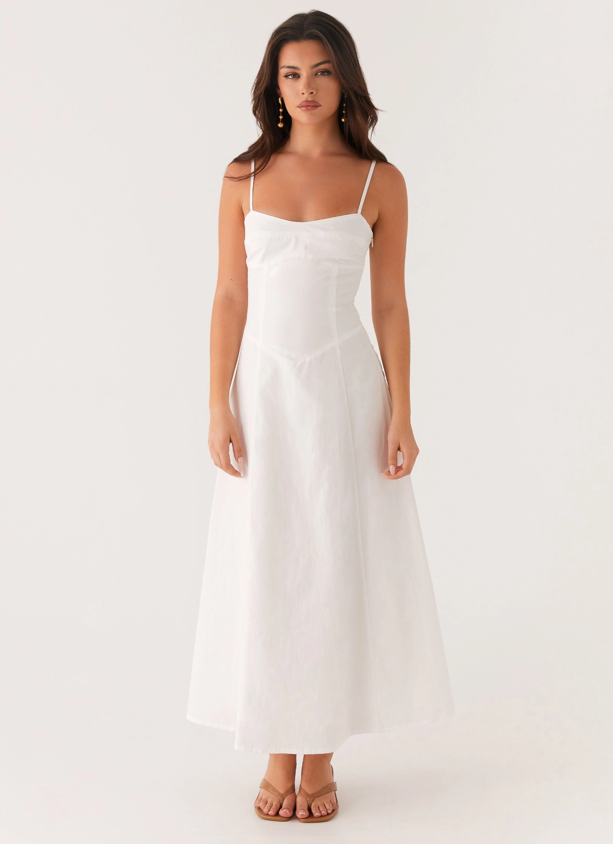 Noosa Midi Dress - White Stream Cut