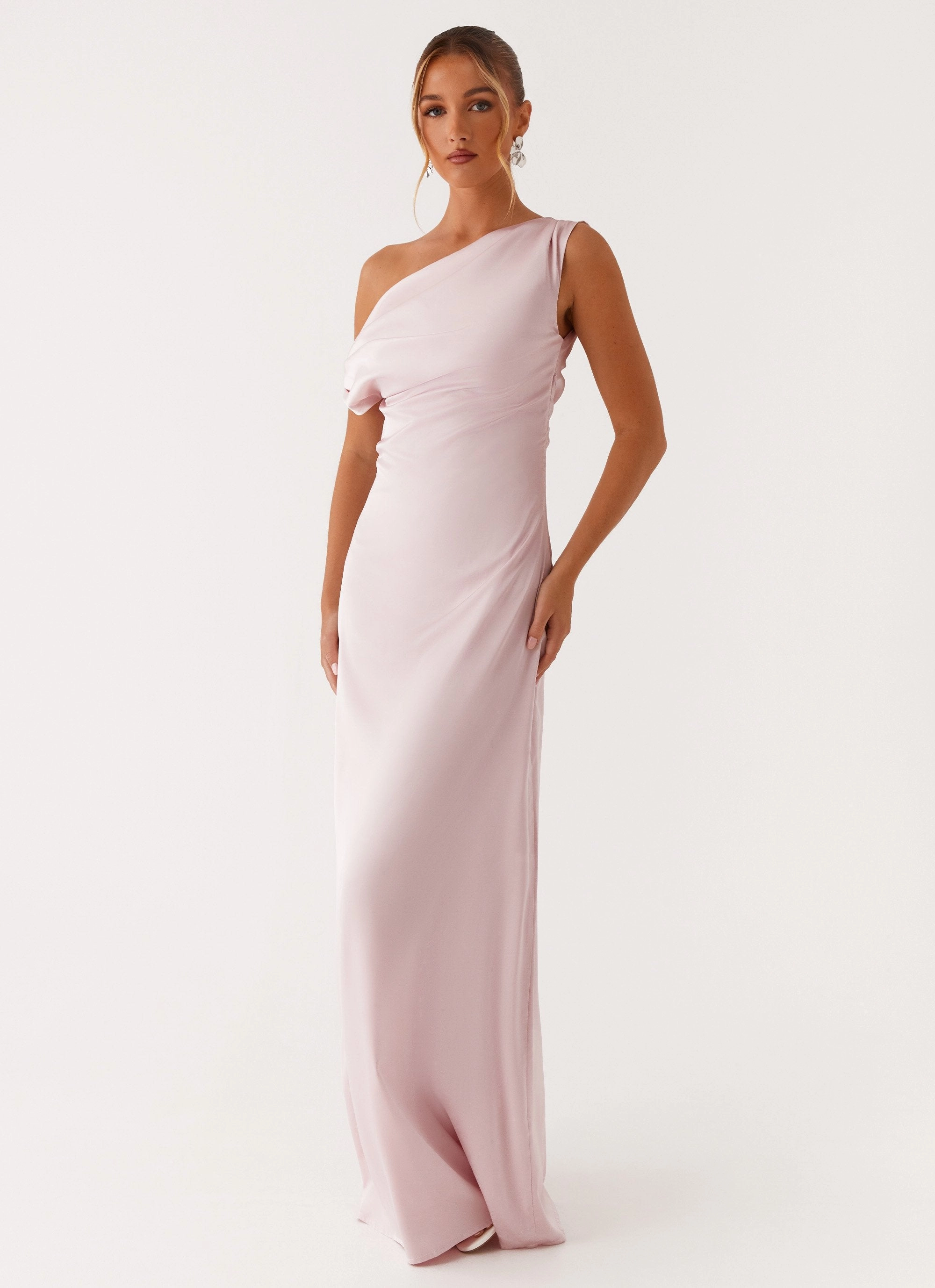 Heart Of Glass Satin Maxi Dress - Pink Elegant Simplicity