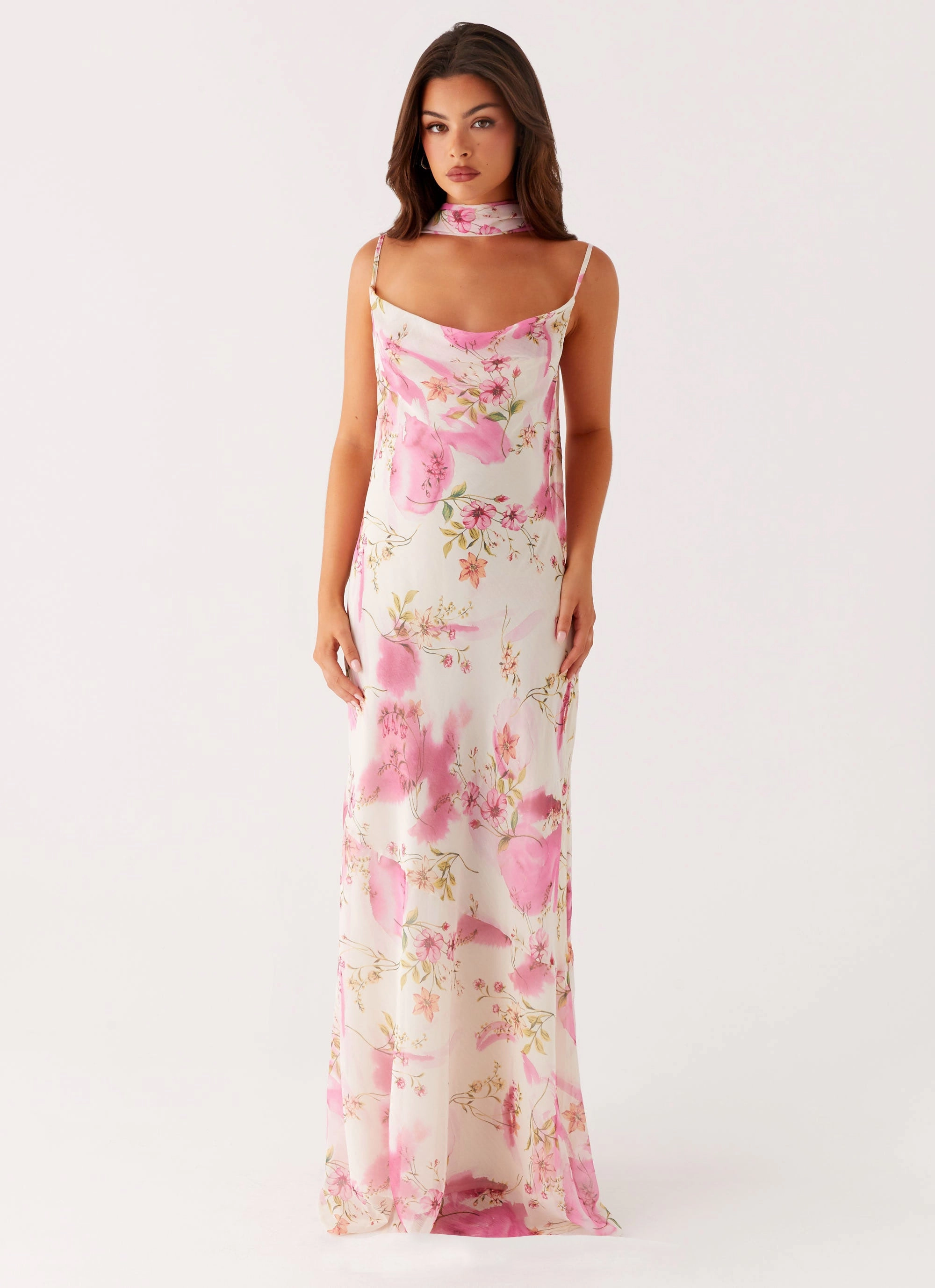 flowy style Spencer Maxi Dress - Ivory Floral Print