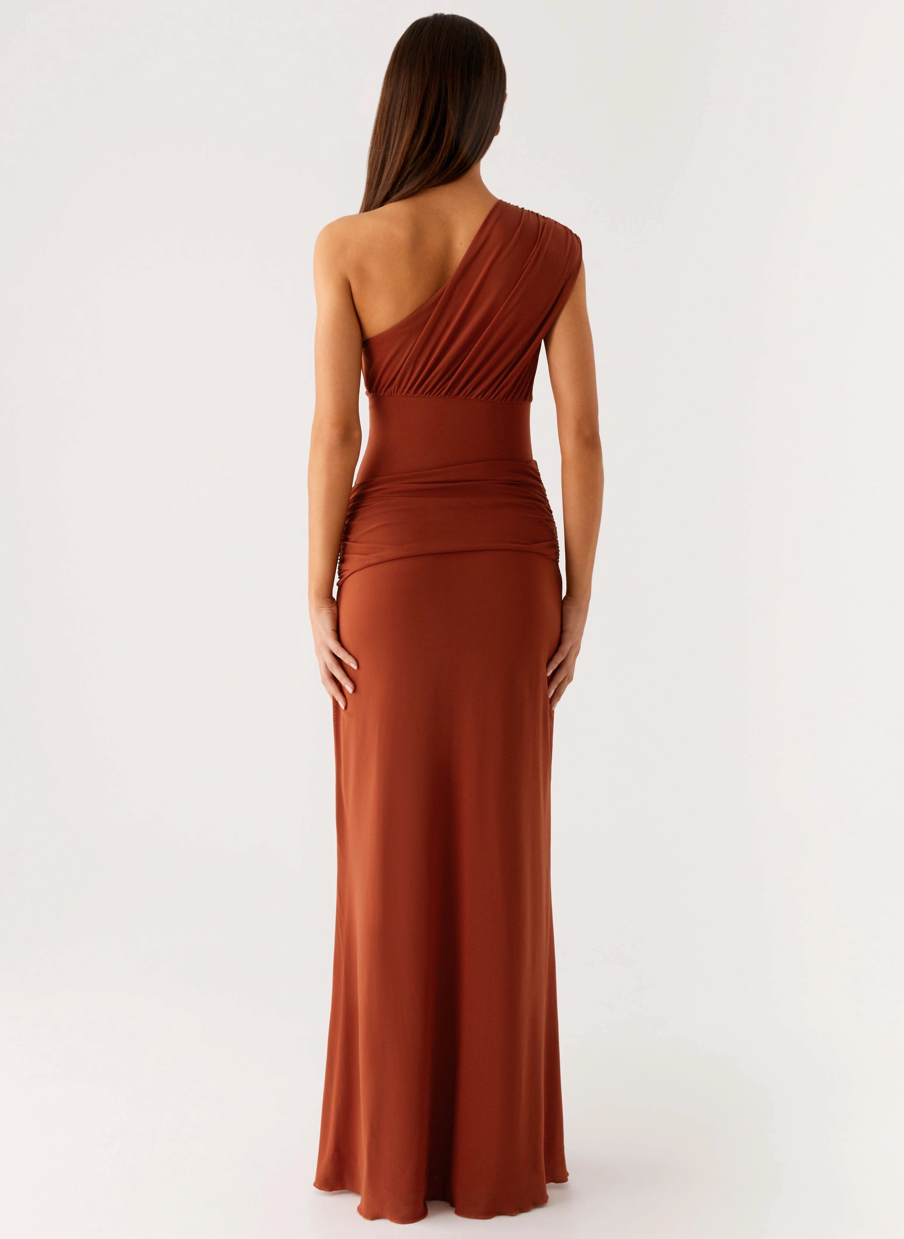 Glimmer Maxi Dress - Rust Fitted Design Picture Perfect