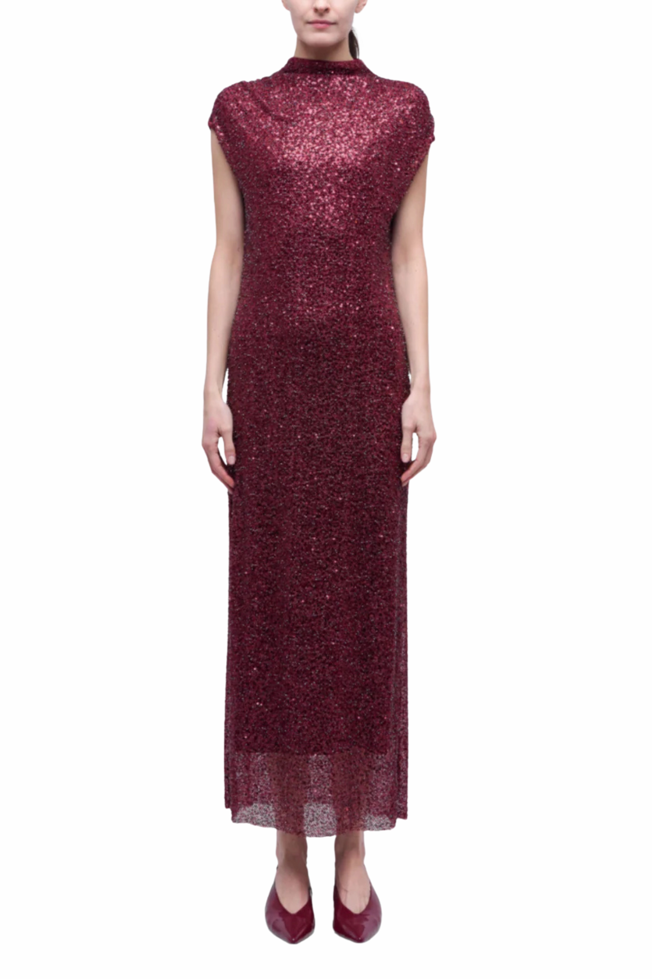 Casual Tones Zaria Cowl Neck Midi Dress