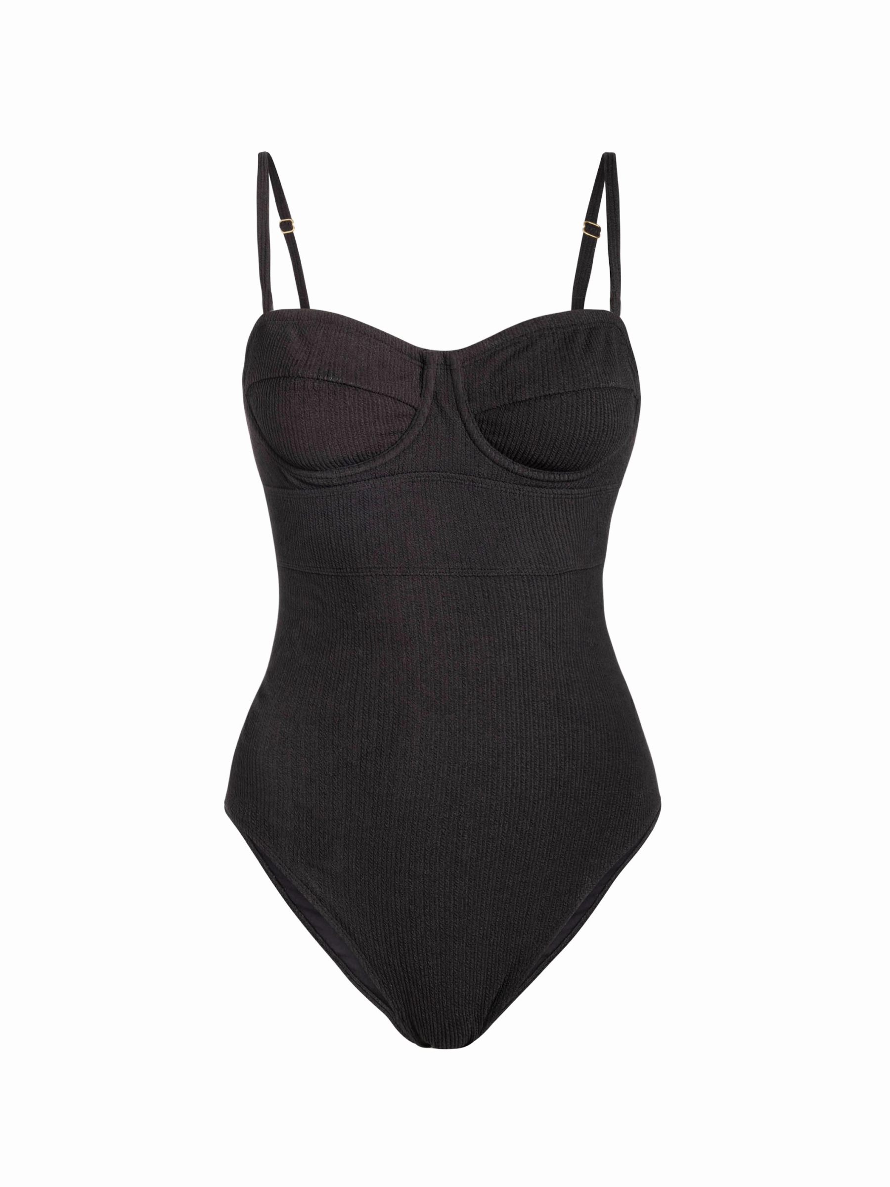 Odor Resistant Fiber Blend Summer Fashion. Anabel One Piece In Black Texture