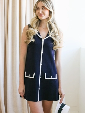 Seasonal Wear Sailor Collared Mini Dress