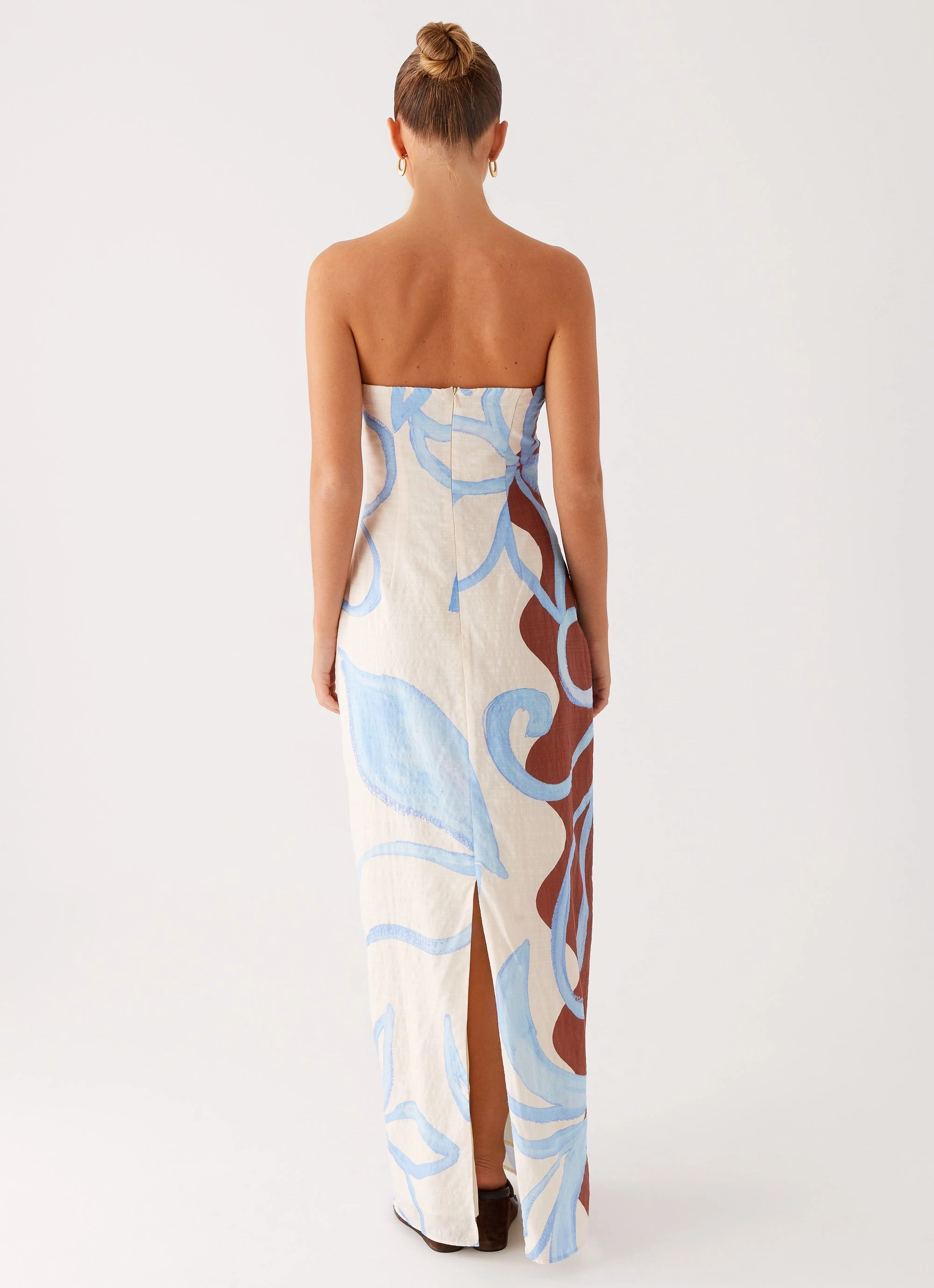 Raiden Maxi Dress - Bloom Wave Print Cozy and Comfortable