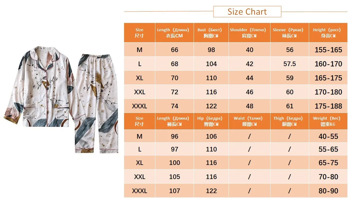 Spring/Summer Viscose Long-Sleeved Pajama Set for Women - Plus Size Sleepwear 100% viscose