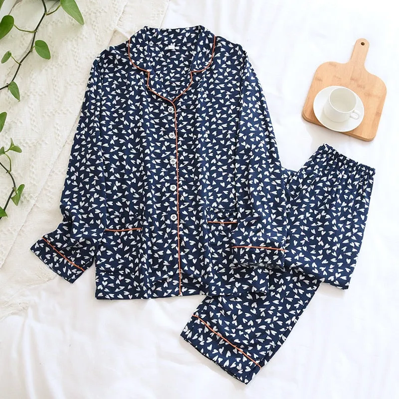 Spring/Summer Viscose Long-Sleeved Pajama Set for Women - Plus Size Sleepwear 100% viscose