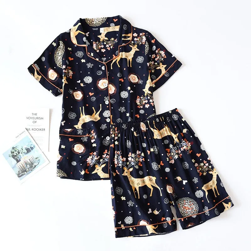 Spring/Summer Viscose Long-Sleeved Pajama Set for Women - Plus Size Sleepwear 100% viscose