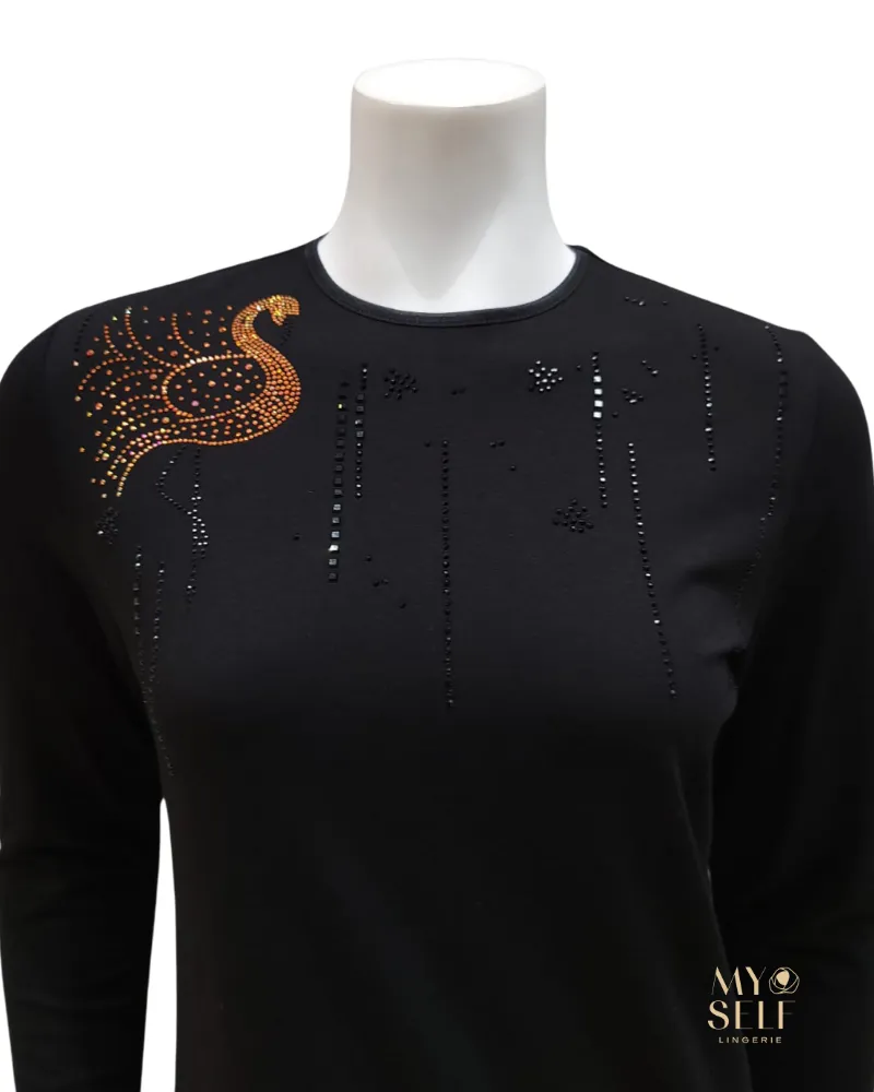 SS21N21 Flamingo Black Cotton Teen Nightgown