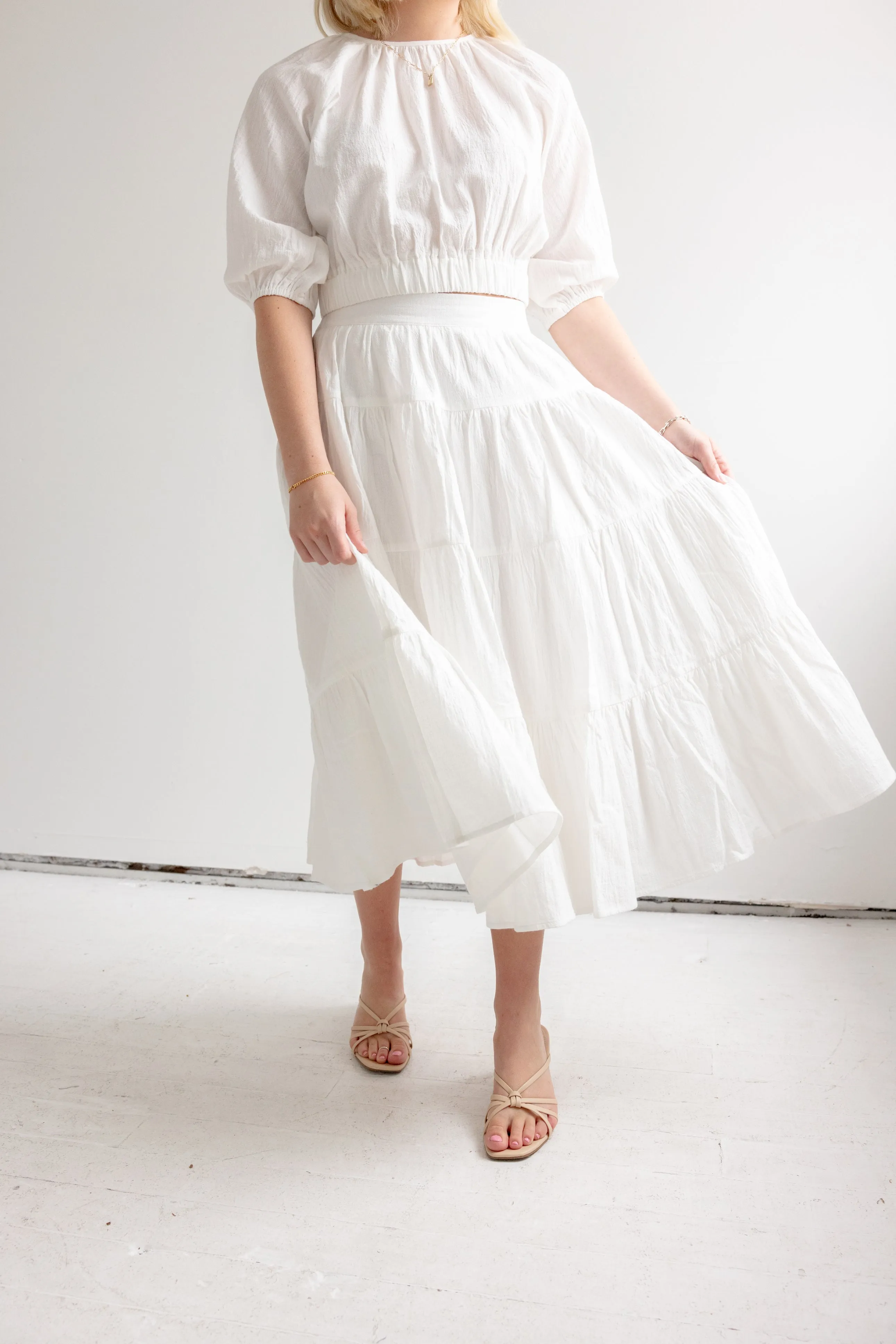 St. Tropez Top- White Reflective Trim Details UV protection coating