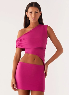 Movement Friendly Give Me A Sign Mini Dress - Fuchsia