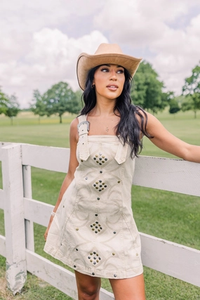Easy Wrap Flattering Fit for All Stampede Buckle Dress -Sand