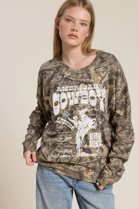 American Cowboy Legend Long Sleeve- Camo Reflective Detail