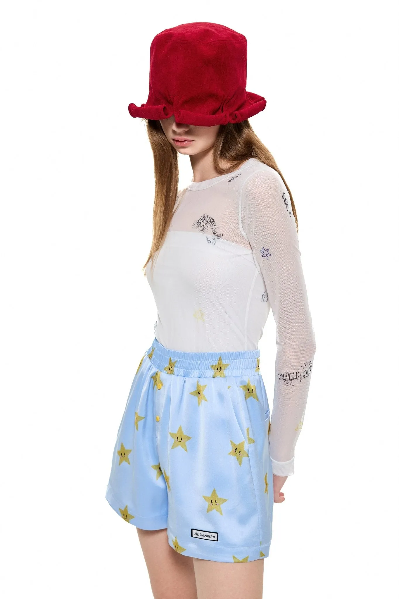 Star Silk Summer Shorts in Blue