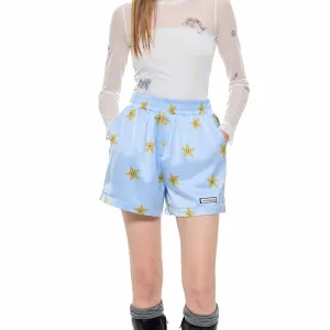 Star Silk Summer Shorts in Blue