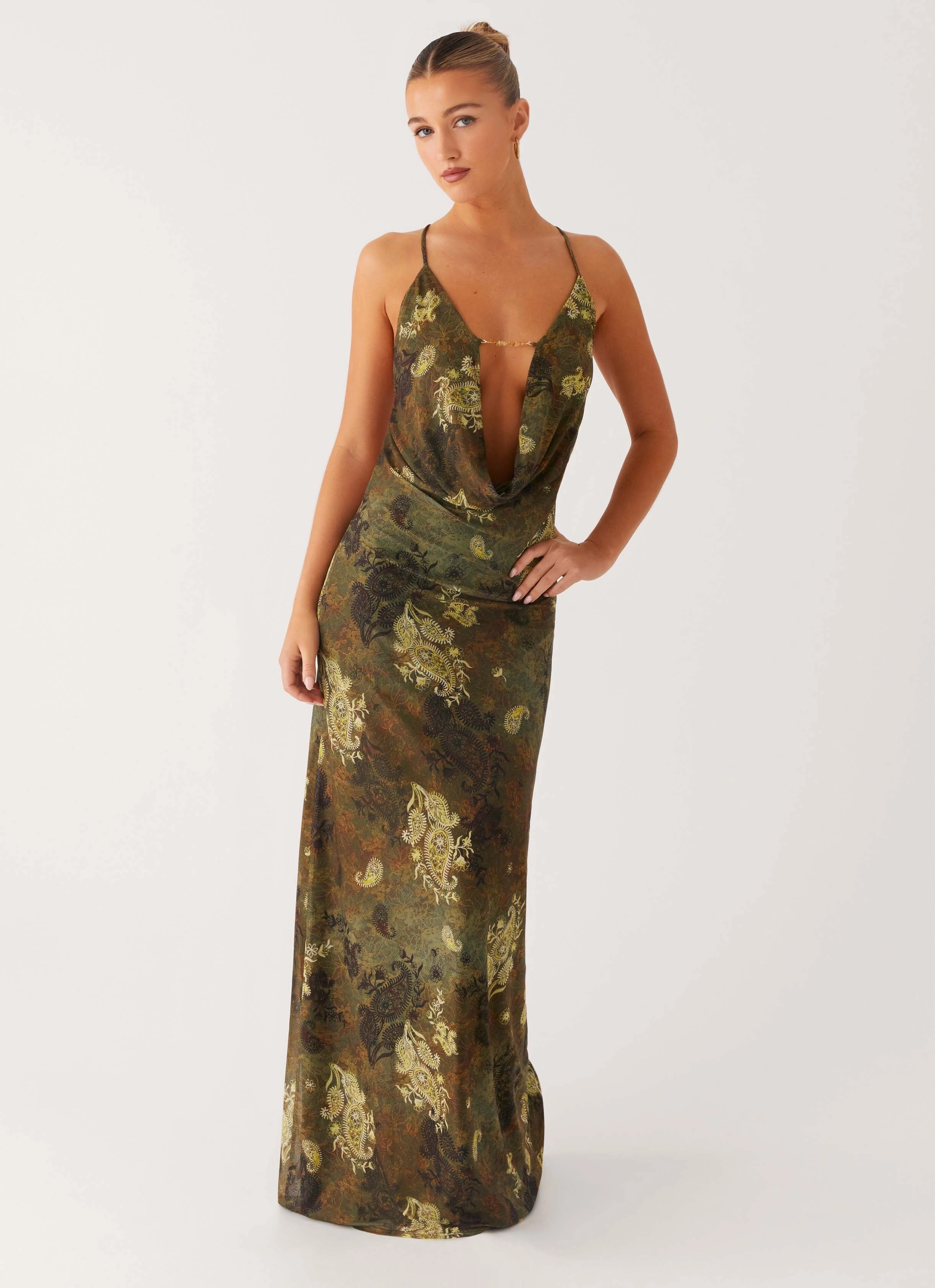 Star Fields Maxi Dress - Cyber Floral Modern and Stylish
