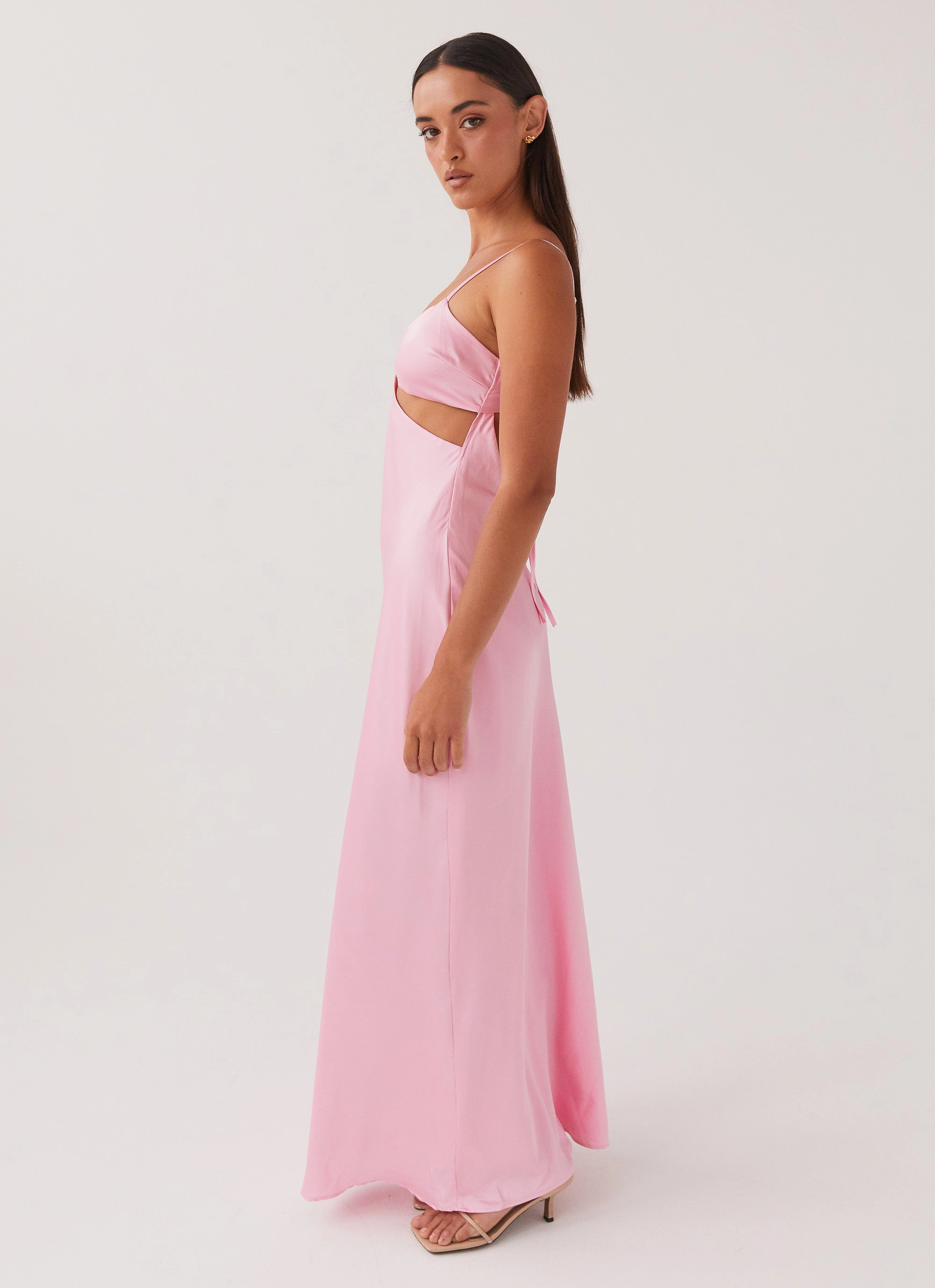 Modern Waist Design Pretty In Pink Maxi Dress - Rose Quartz