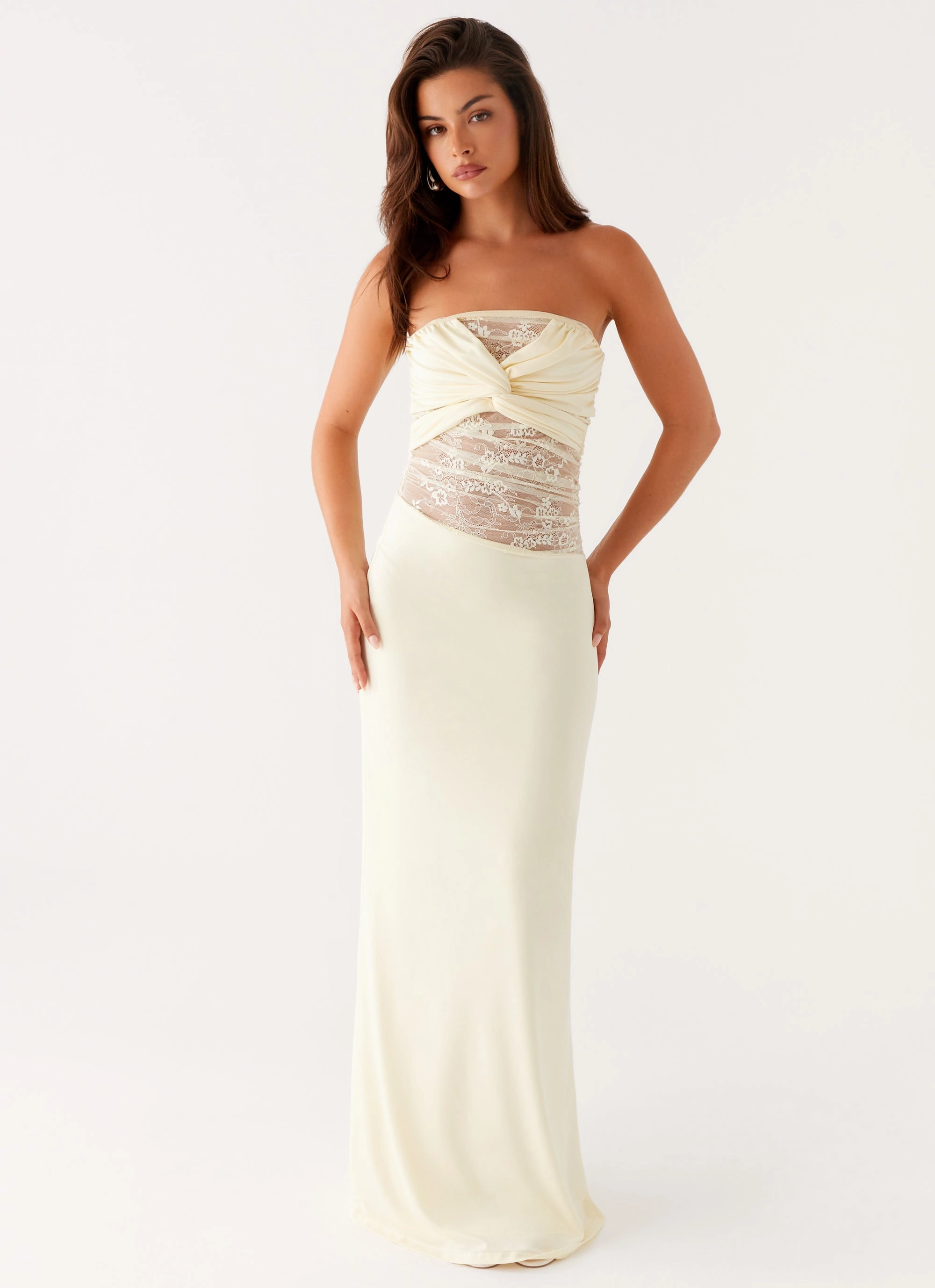 Sweet Energy Strapless Maxi Dress - Yellow Soft Wear