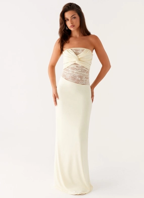 Sweet Energy Strapless Maxi Dress - Yellow Soft Wear