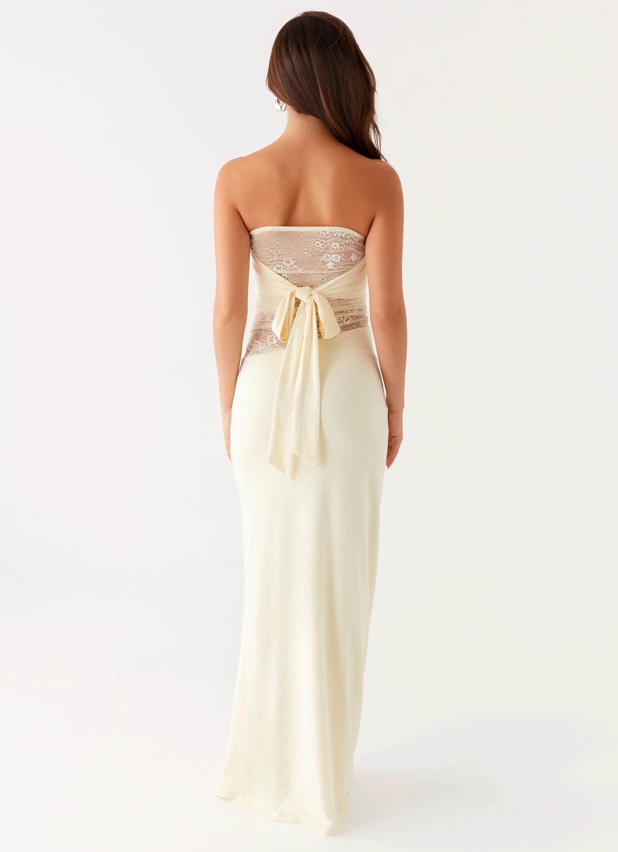 Fit Choice Youthful Mood Sweet Energy Strapless Maxi Dress - Yellow